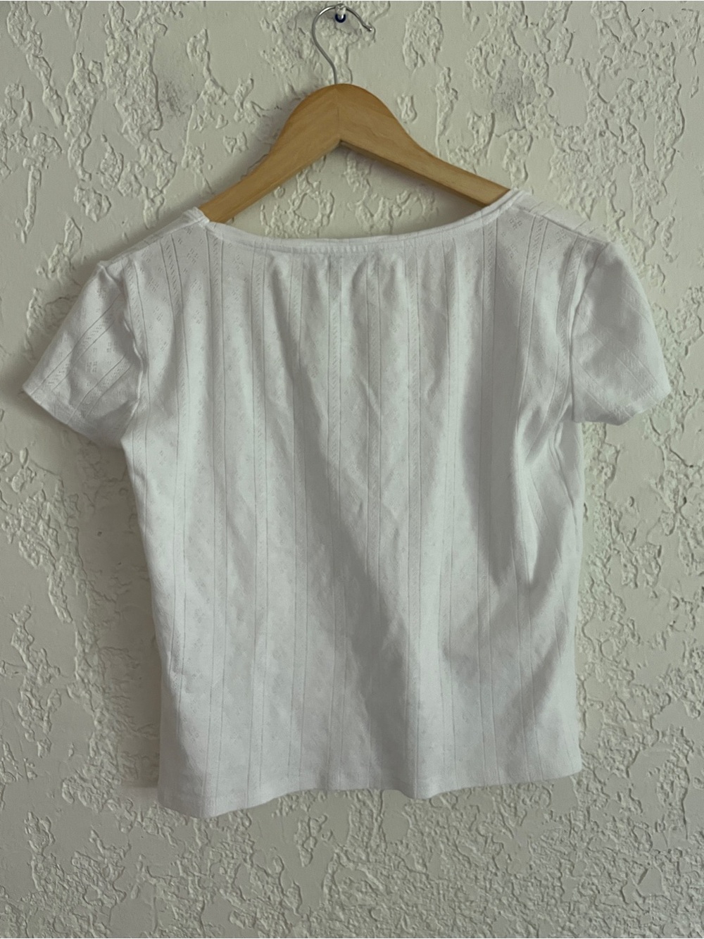ZARA Cotton Pointelle White Top - Picture 4 of 4